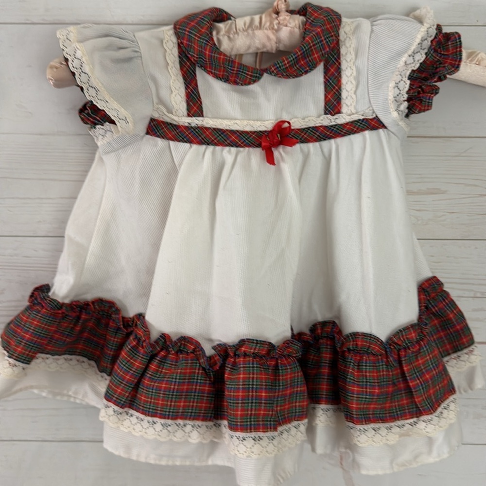 Vintage Infant Size 12 Months Circle Dress Pageant Dress Ruffles Lace